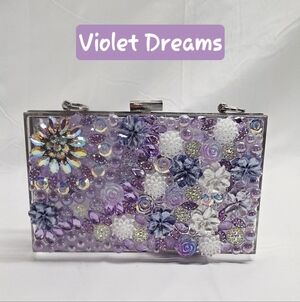 Violet Dreams Embellished Evening Clutch